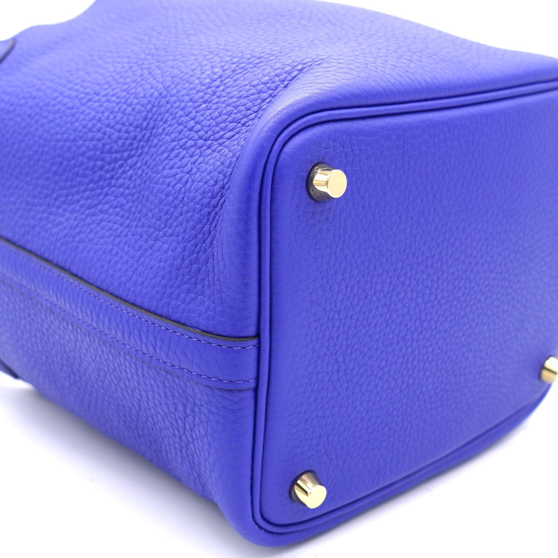 Bleu Electrique Clemence Leather Picotin Lock 18 Bag