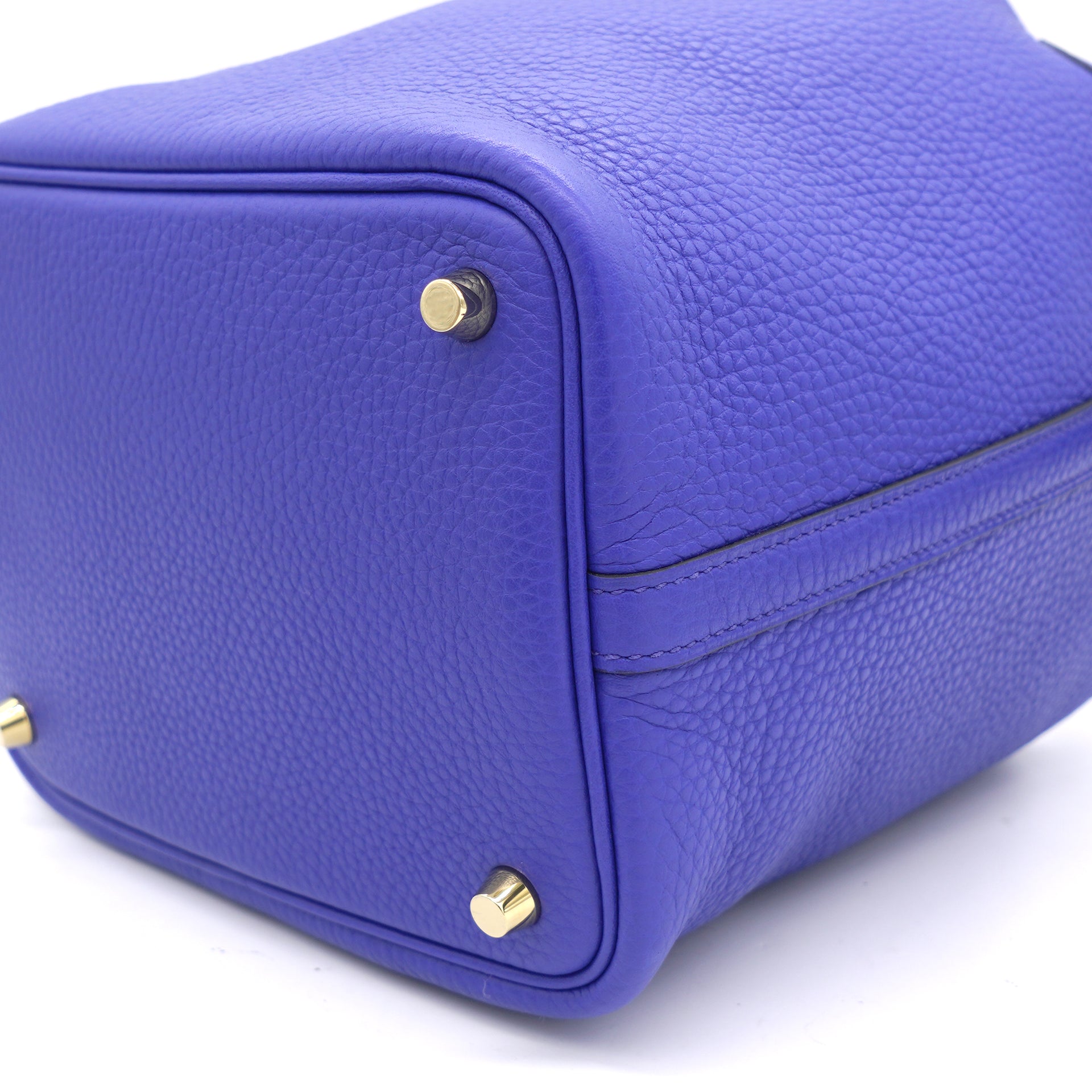 Bleu Electrique Clemence Leather Picotin Lock 18 Bag