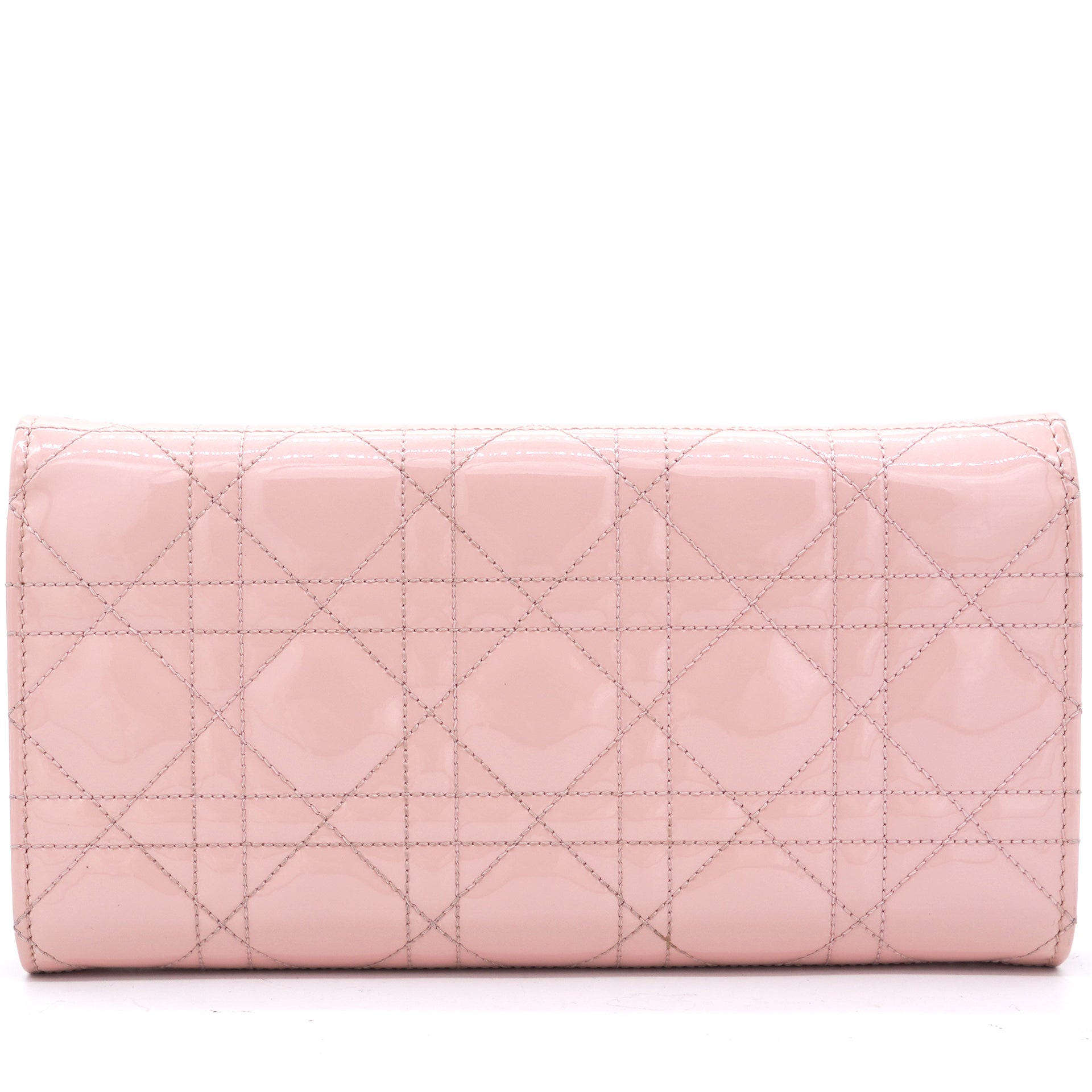 Patent Cannage Miss Dior Promenade Wallet on Chain Light Pink