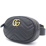 Calfskin Matelasse GG Marmont Black Belt Bag