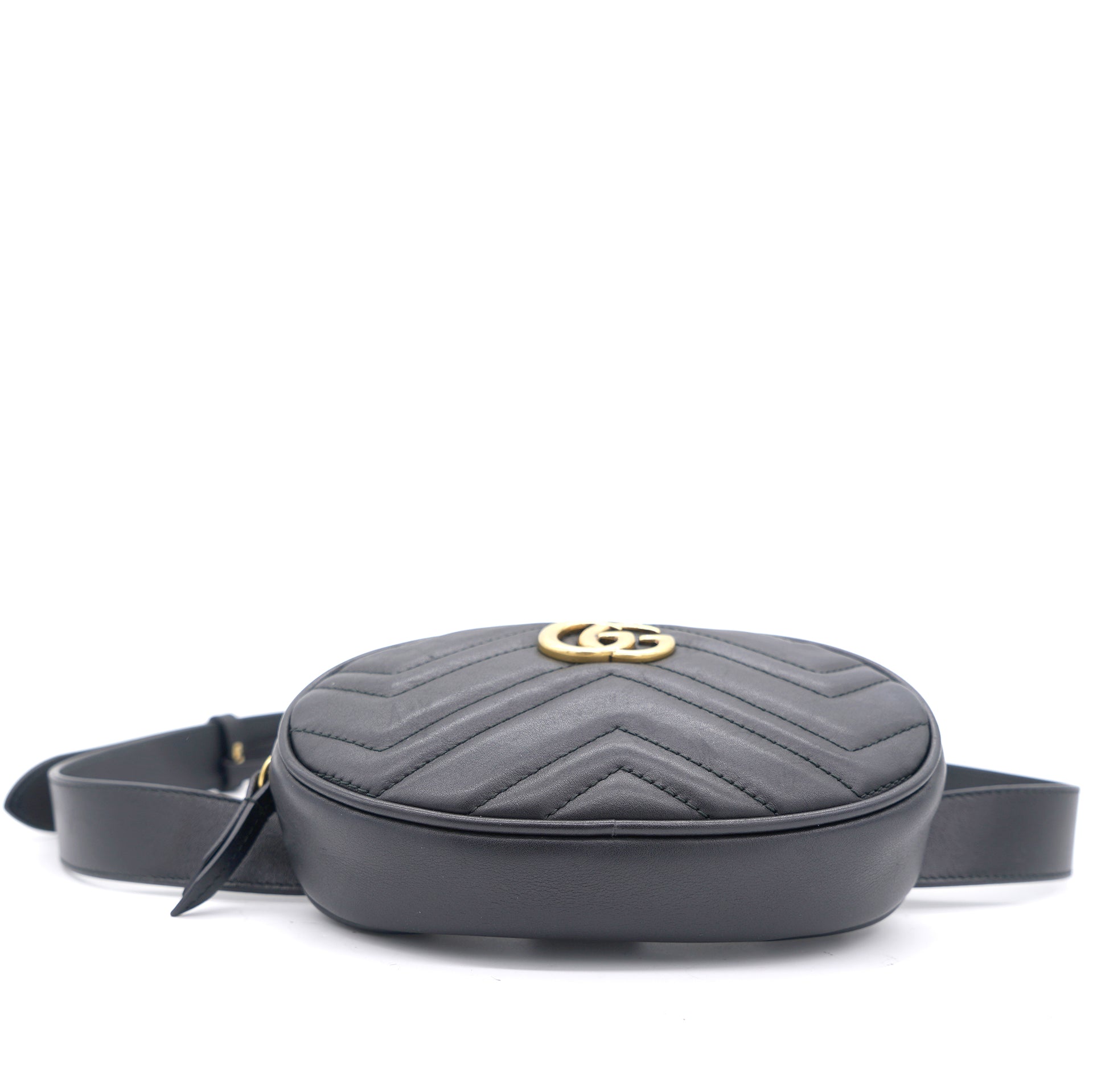 Calfskin Matelasse GG Marmont Black Belt Bag