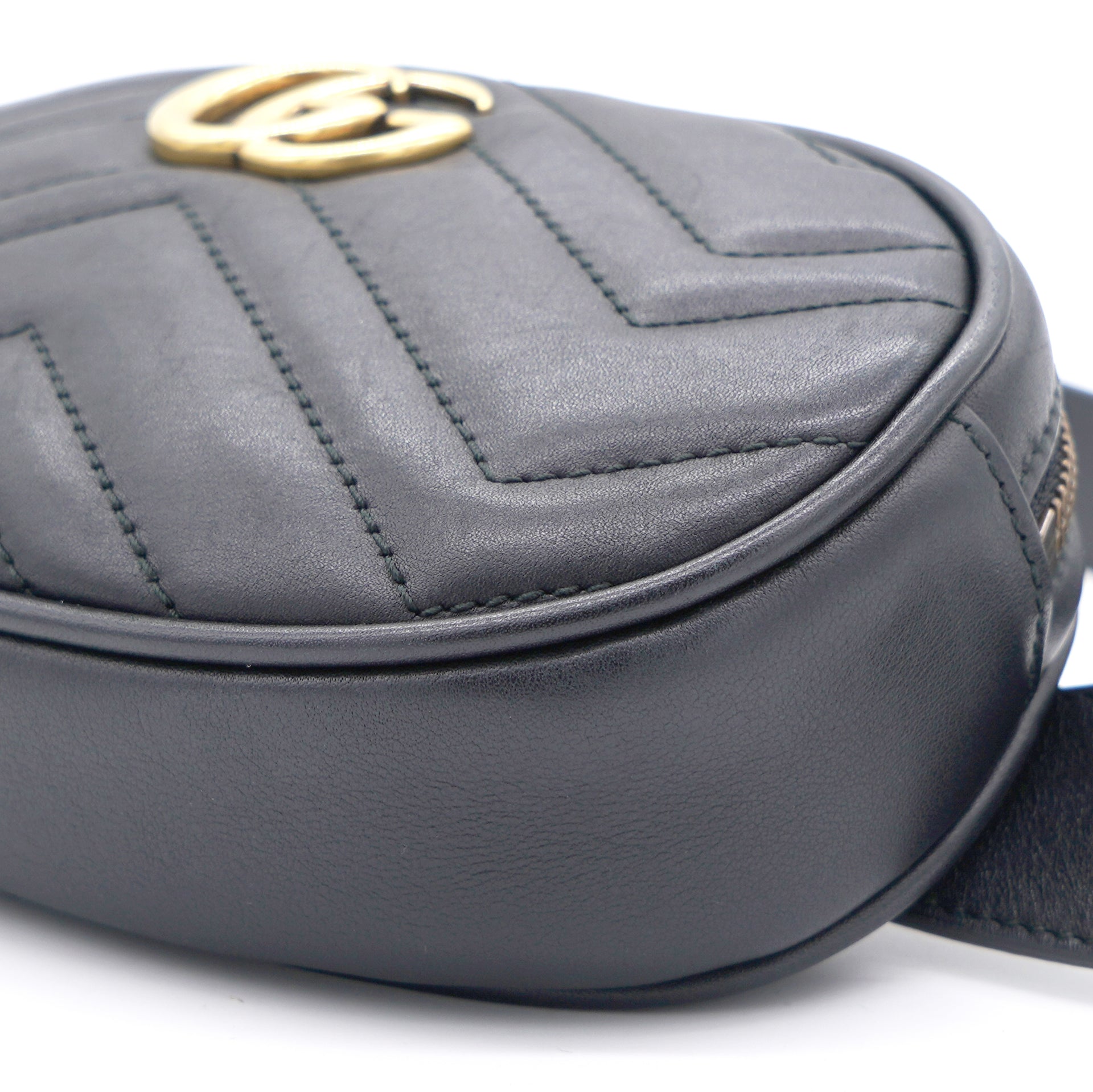 Calfskin Matelasse GG Marmont Black Belt Bag