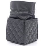 Lambskin Quilted Nano Cube Drawstring Bag Black