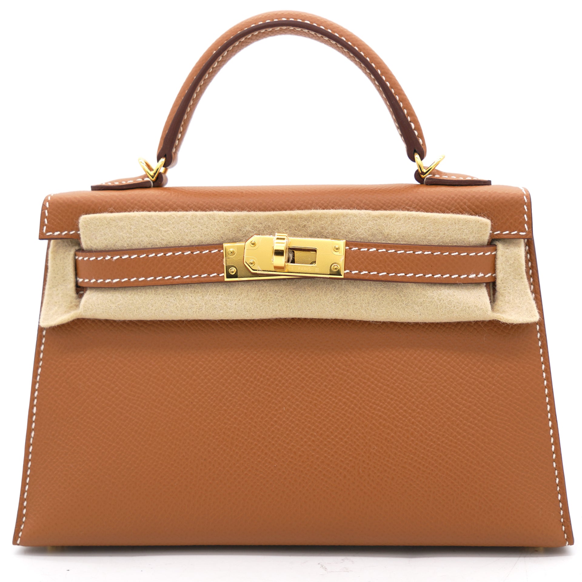 Hermes Kelly Bag Epsom Leather Gold Hardware In Khaki