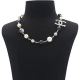 Pearl Crystal Beaded Choker Necklace