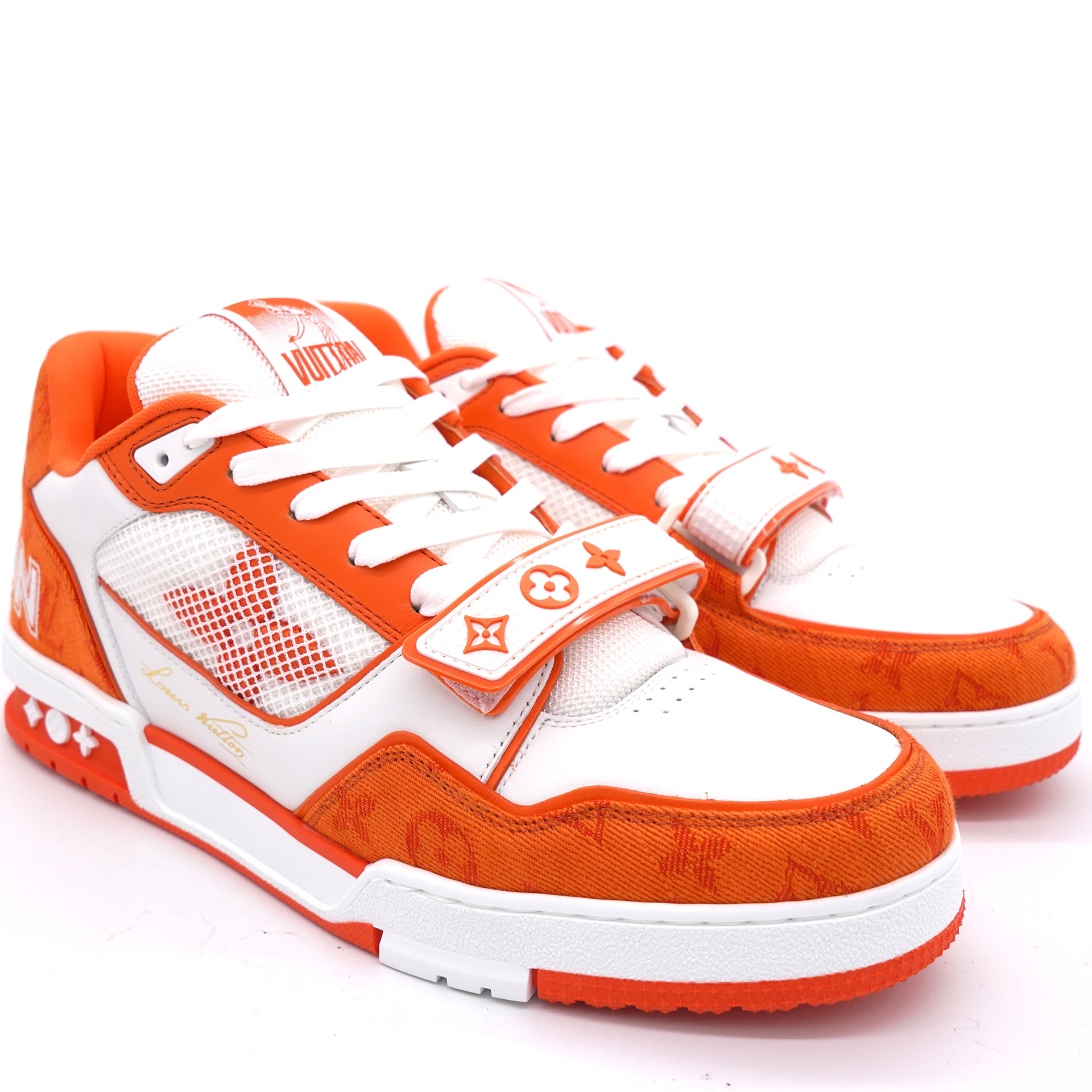 LOUIS VUITTON Trainer Sneaker Orange Size 9.5