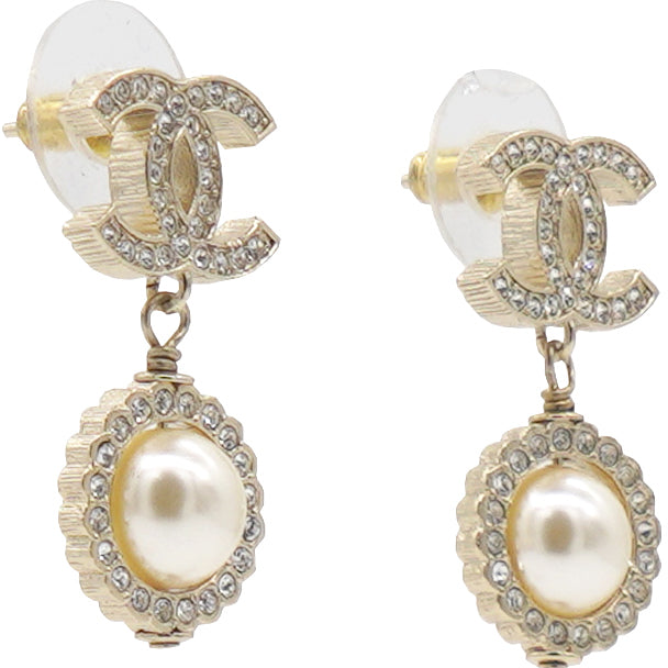 Pearl CC Drop Earrings