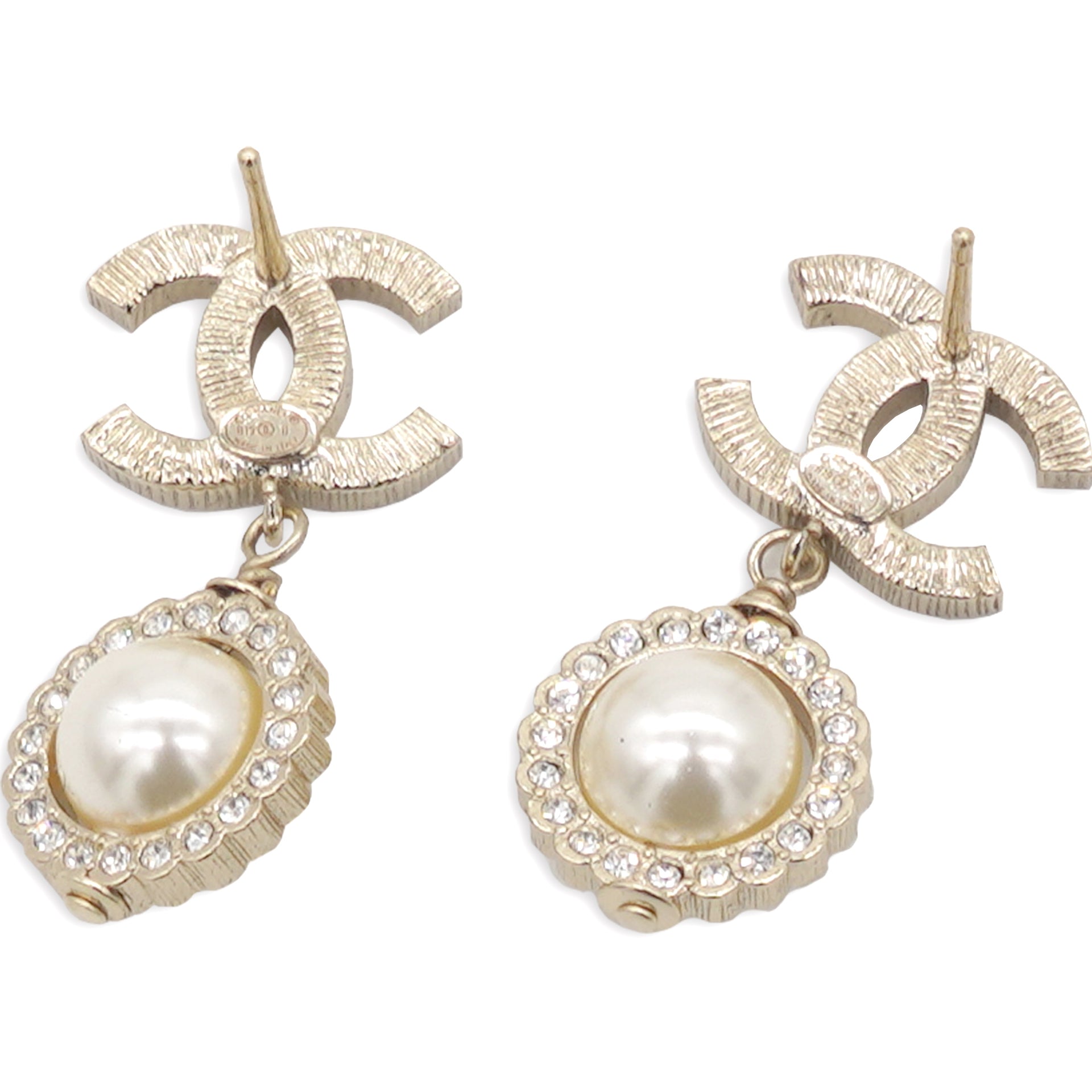 Chanel pearl drop earrings on sale price