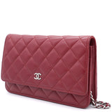 Lambskin Quilted Wallet On Chain WOC Red