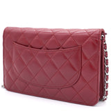 Lambskin Quilted Wallet On Chain WOC Red