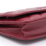 Lambskin Quilted Wallet On Chain WOC Red