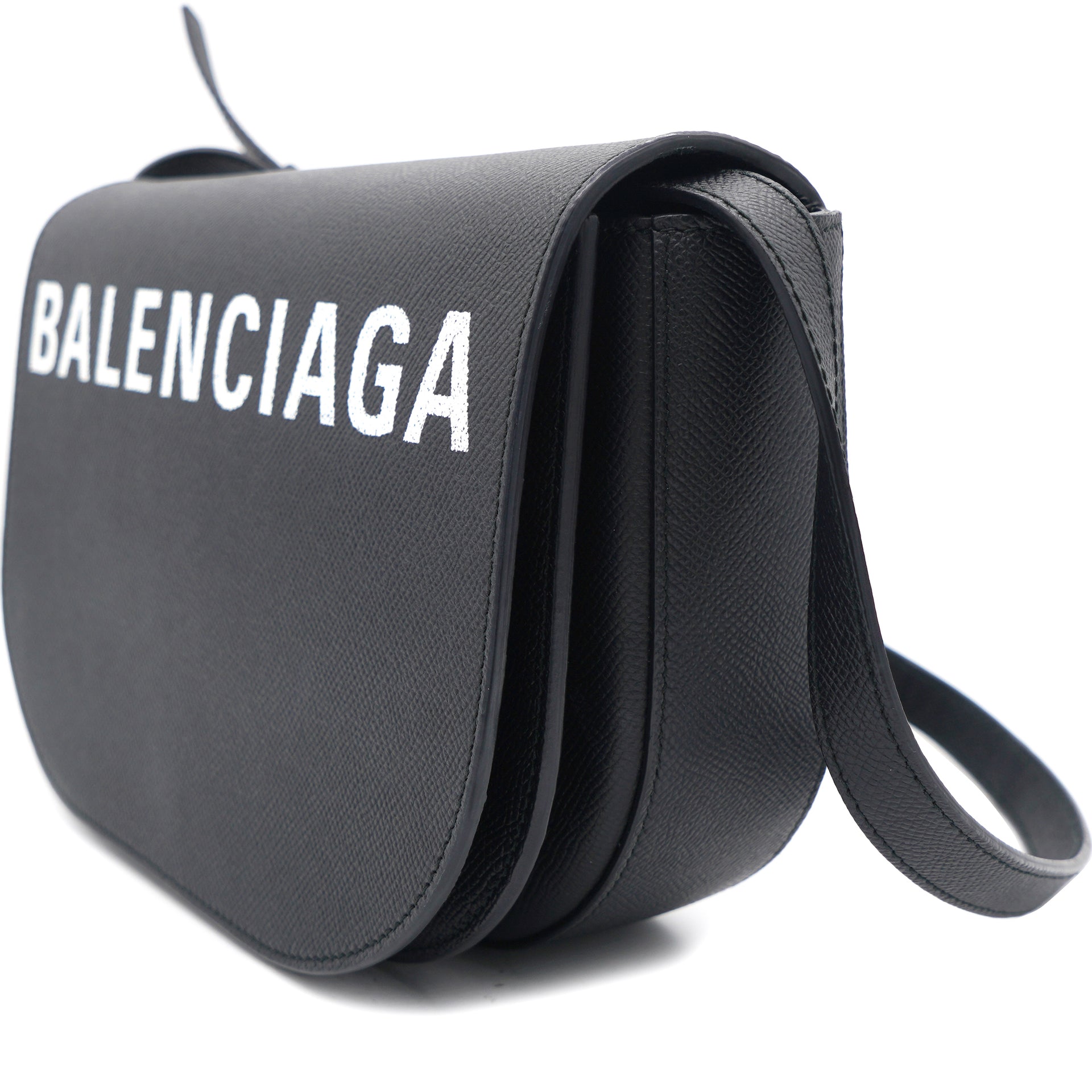 Balenciaga Ville XXS Black White Logo Grained Tote Bag