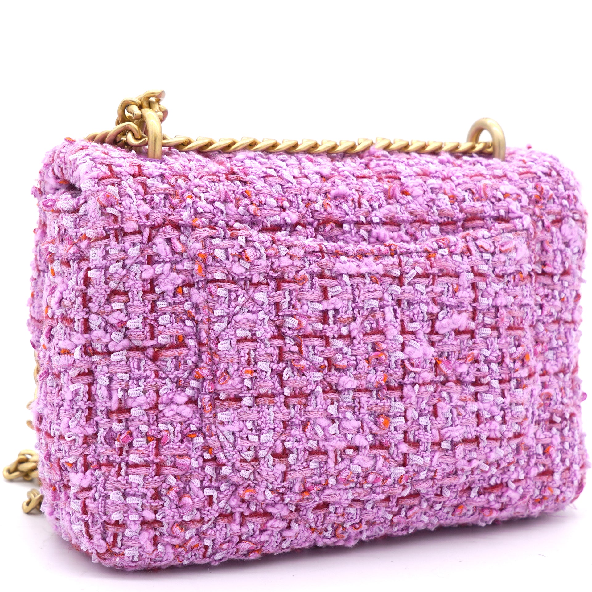 Pink Tweed Classic Flap Square