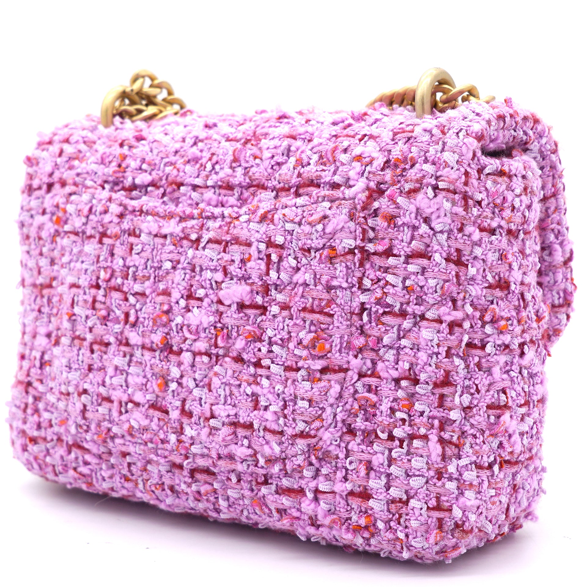 Pink Tweed Classic Flap Square