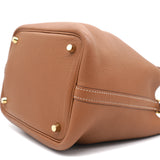 Clemence Leather Picotin Lock 18 Bag Gold