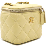 Yellow Quilted Mini Coco Beauty Vanity Case Pearl Crush