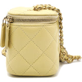 Yellow Quilted Mini Coco Beauty Vanity Case Pearl Crush