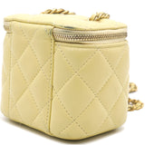 Yellow Quilted Mini Coco Beauty Vanity Case Pearl Crush