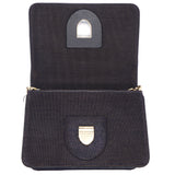 Velvet Crystal Small Diorama Club Flap Bag Navy