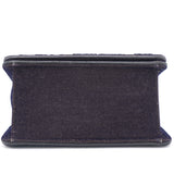 Velvet Crystal Small Diorama Club Flap Bag Navy