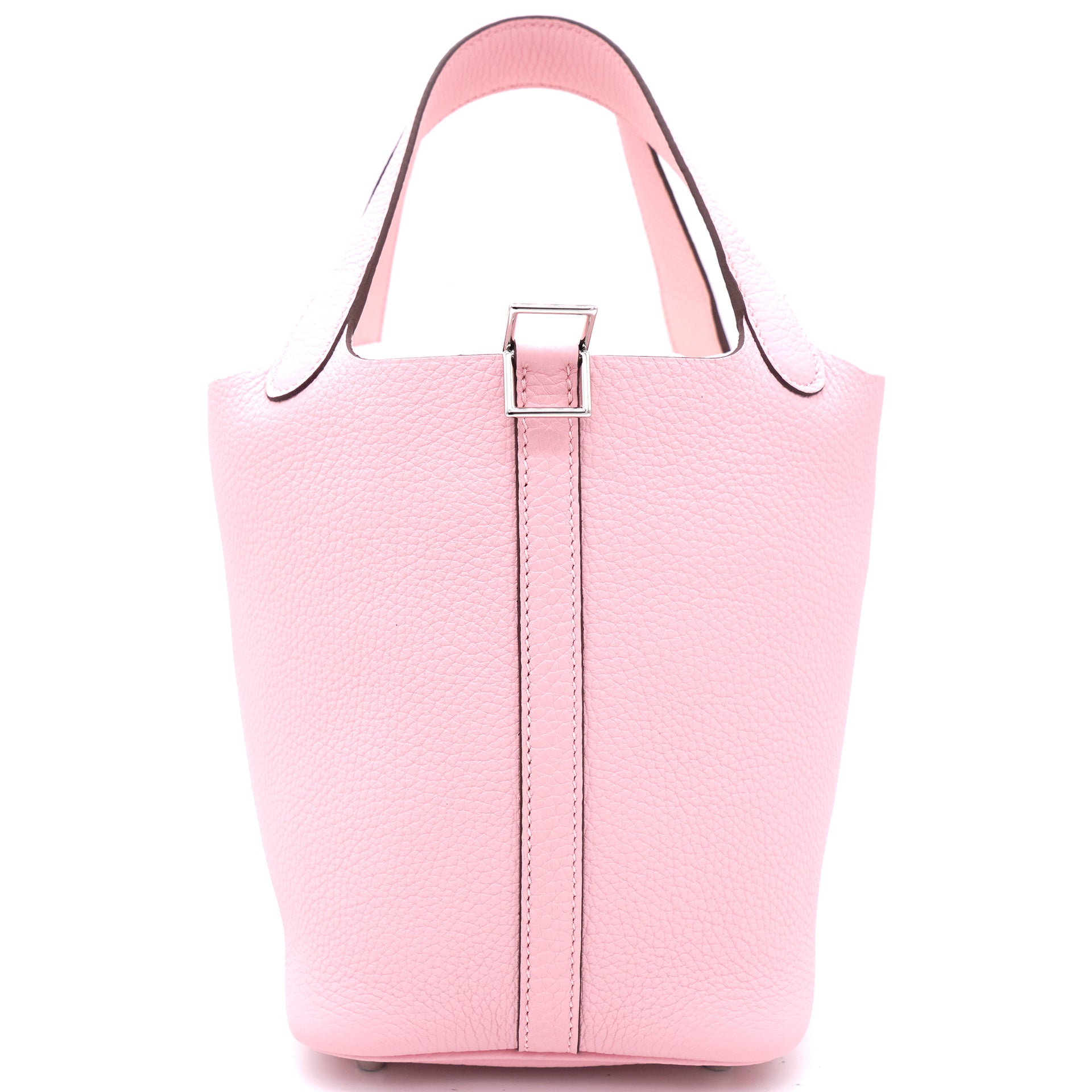 Rose Sakura 3Q Clemence Leather Picotin Lock 18 Bag