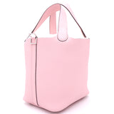 Rose Sakura 3Q Clemence Leather Picotin Lock 18 Bag