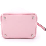 Rose Sakura 3Q Clemence Leather Picotin Lock 18 Bag