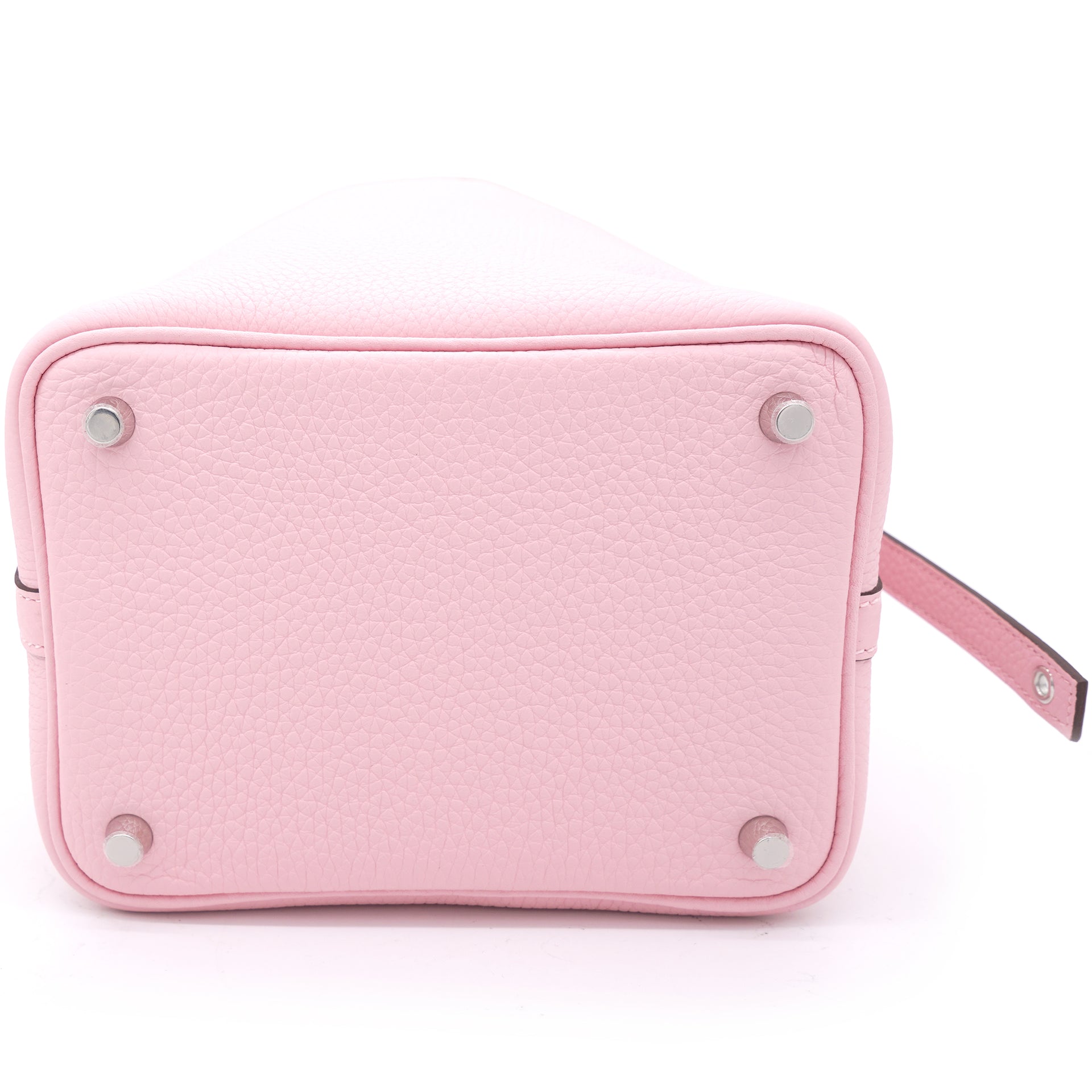 Rose Sakura 3Q Clemence Leather Picotin Lock 18 Bag