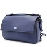 Micro Double Baguette Studded Leather Bag Navy