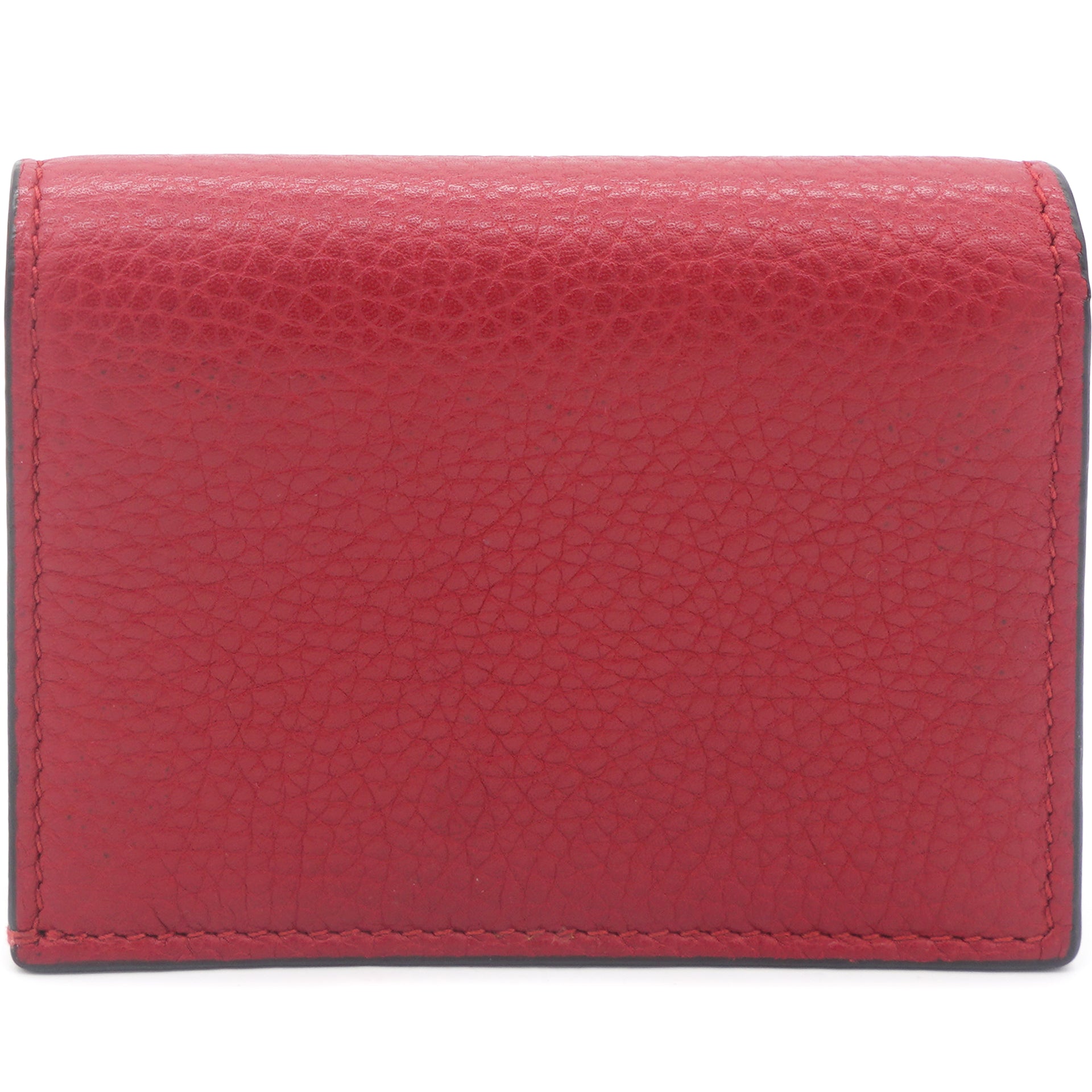 Red Leather Blind For Love Bee Accent Bifold Wallet