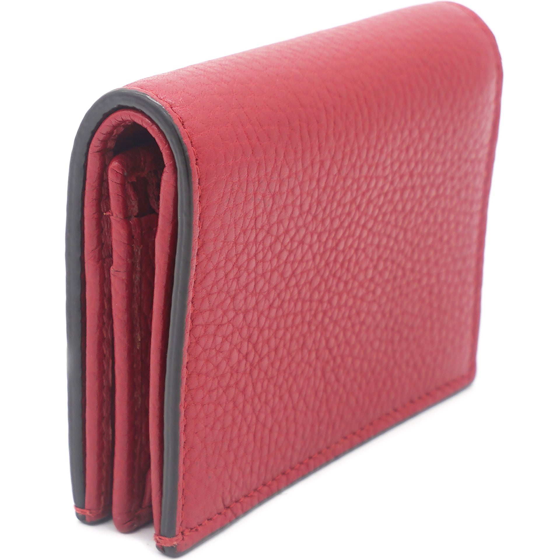 Red Leather Blind For Love Bee Accent Bifold Wallet