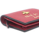 Red Leather Blind For Love Bee Accent Bifold Wallet