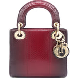 Python Mini Lady Dior Bag Red