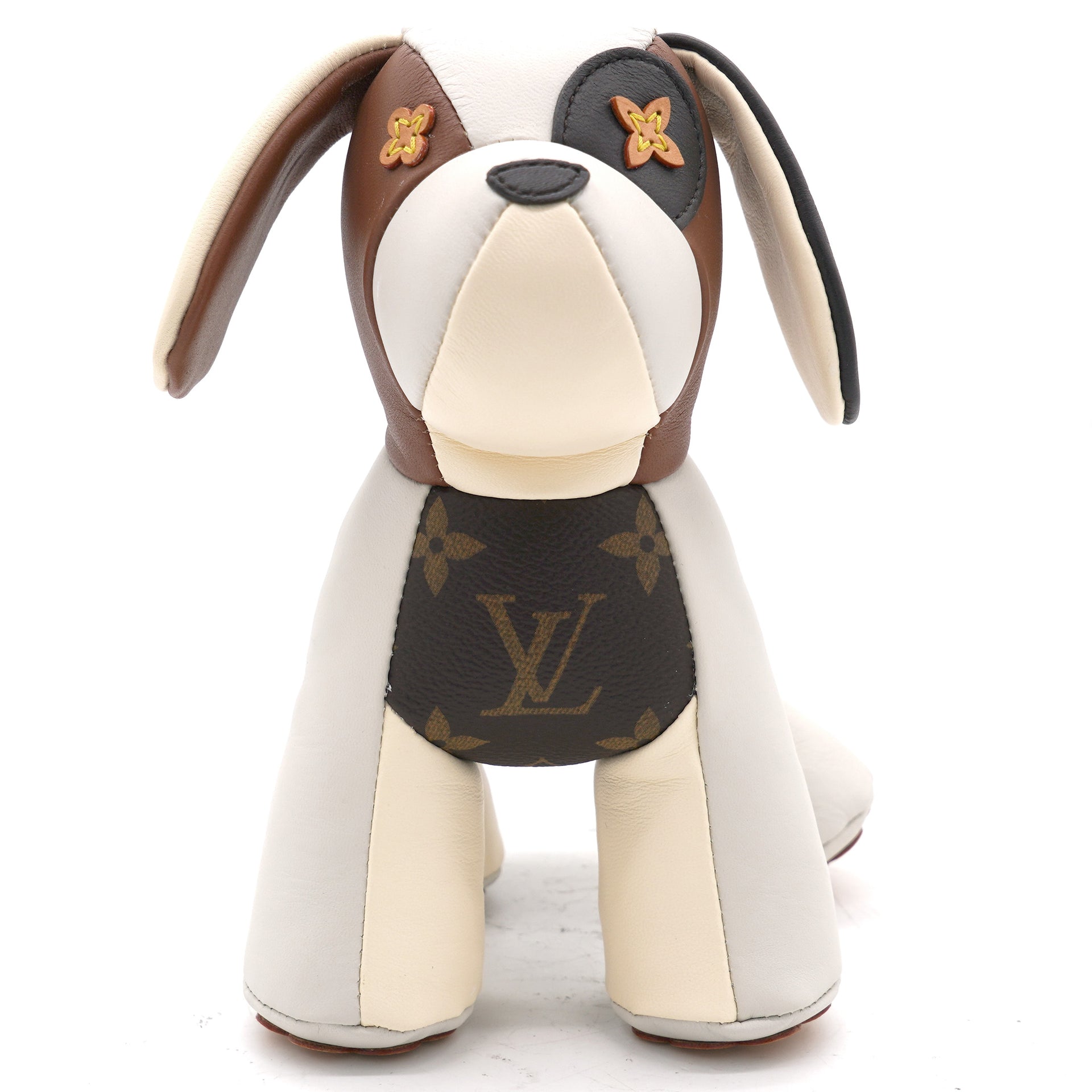 Authentic Louis Vuitton Doudou Oscar Leather Stuffed Dog Japan