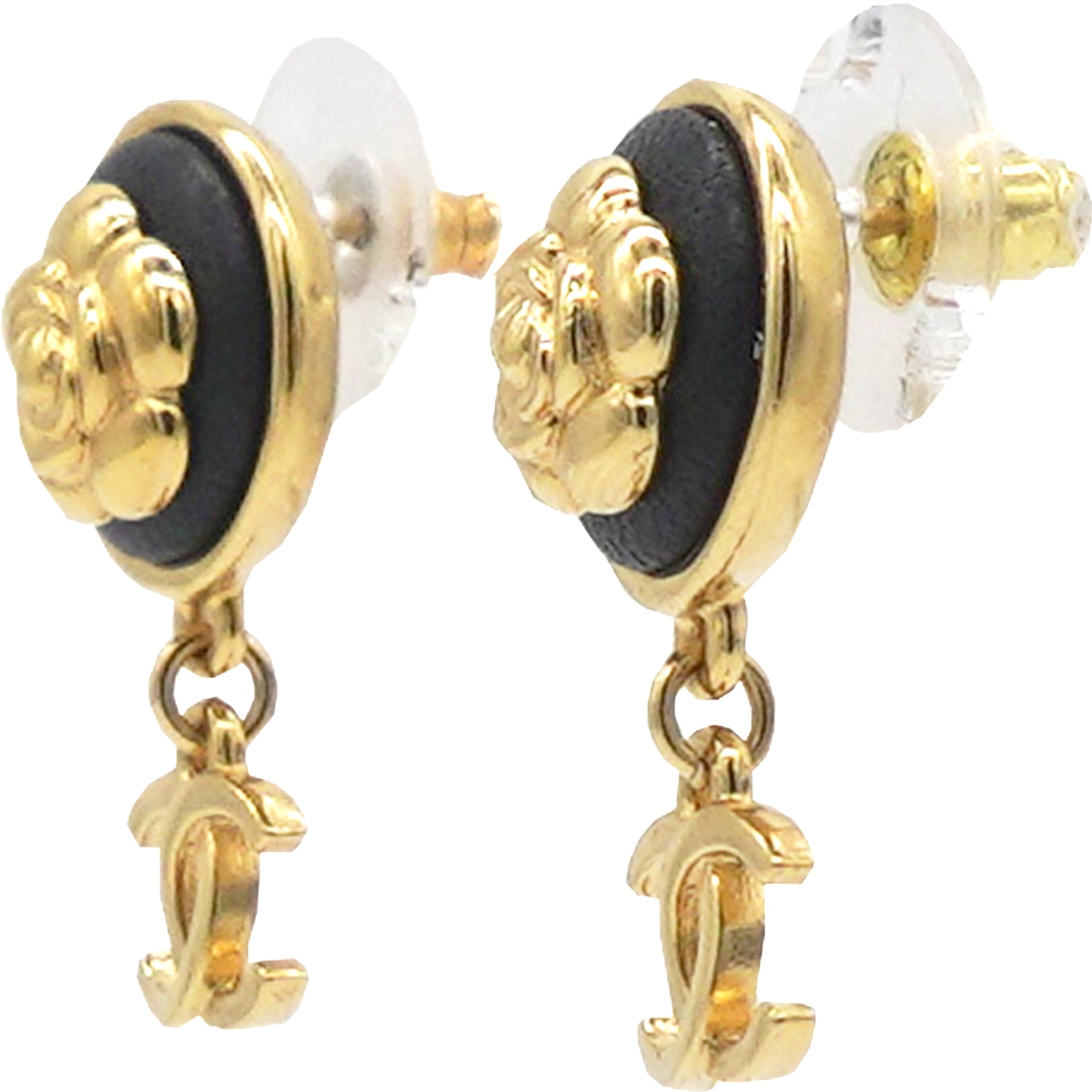 Camilla CC Dangling Earring Black / Gold