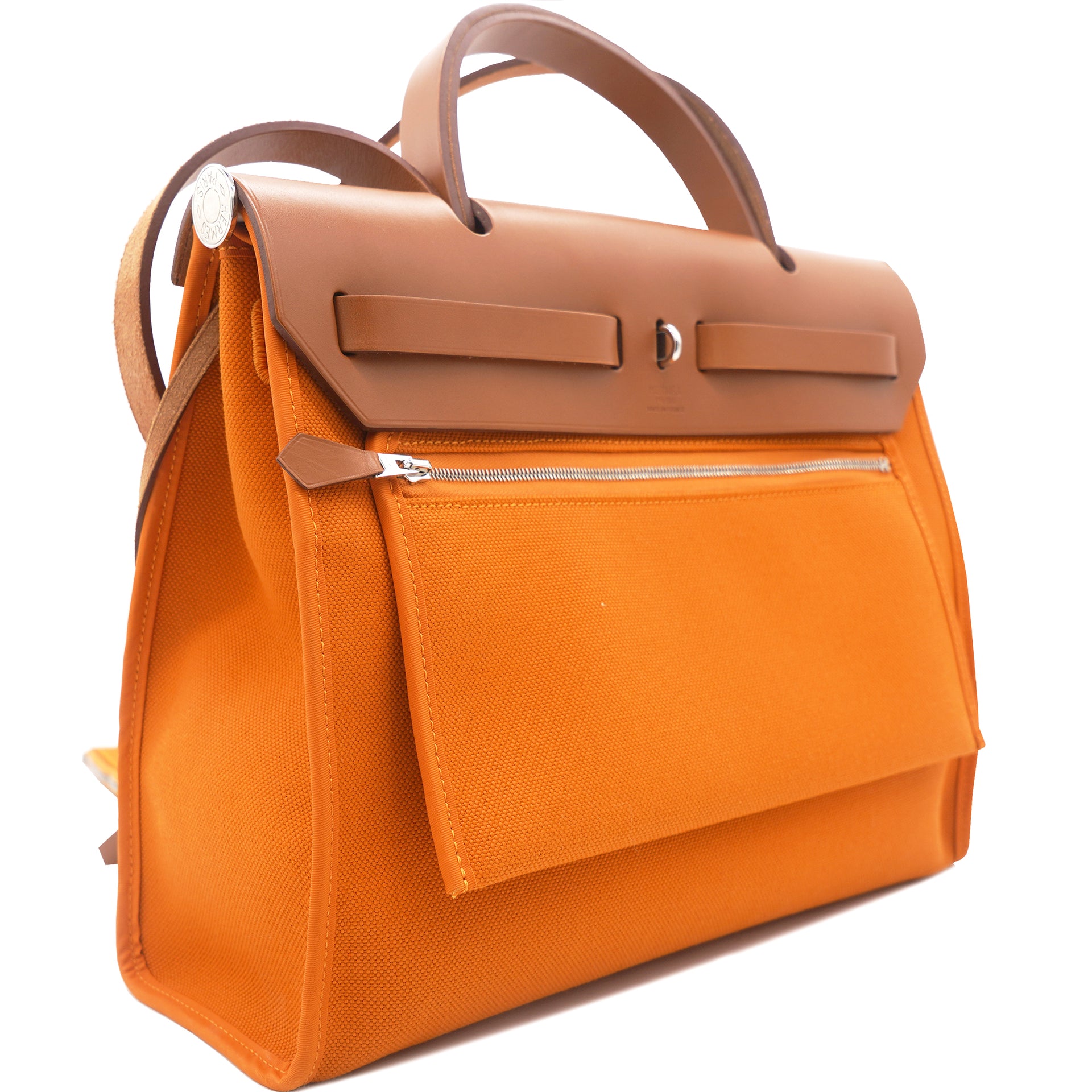 Hermes Toile and Leather 31 Herbag Handbag Orange – STYLISHTOP