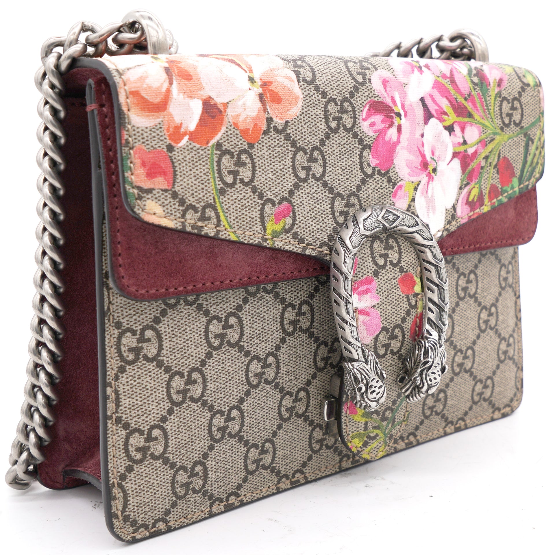 Gucci Dionysus Chain Wallet GG Supreme Blooms Mini Antique Rose - US
