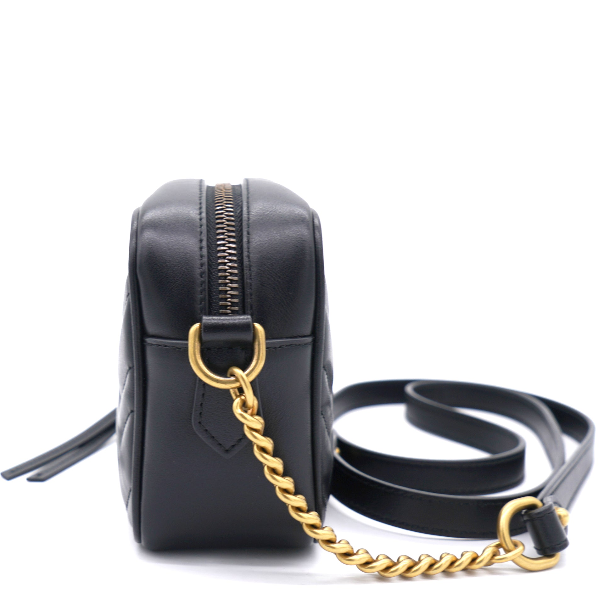 Gucci GG Marmont Mini Matelassé Camera Bag - Black Crossbody Bags, Handbags  - GUC360519