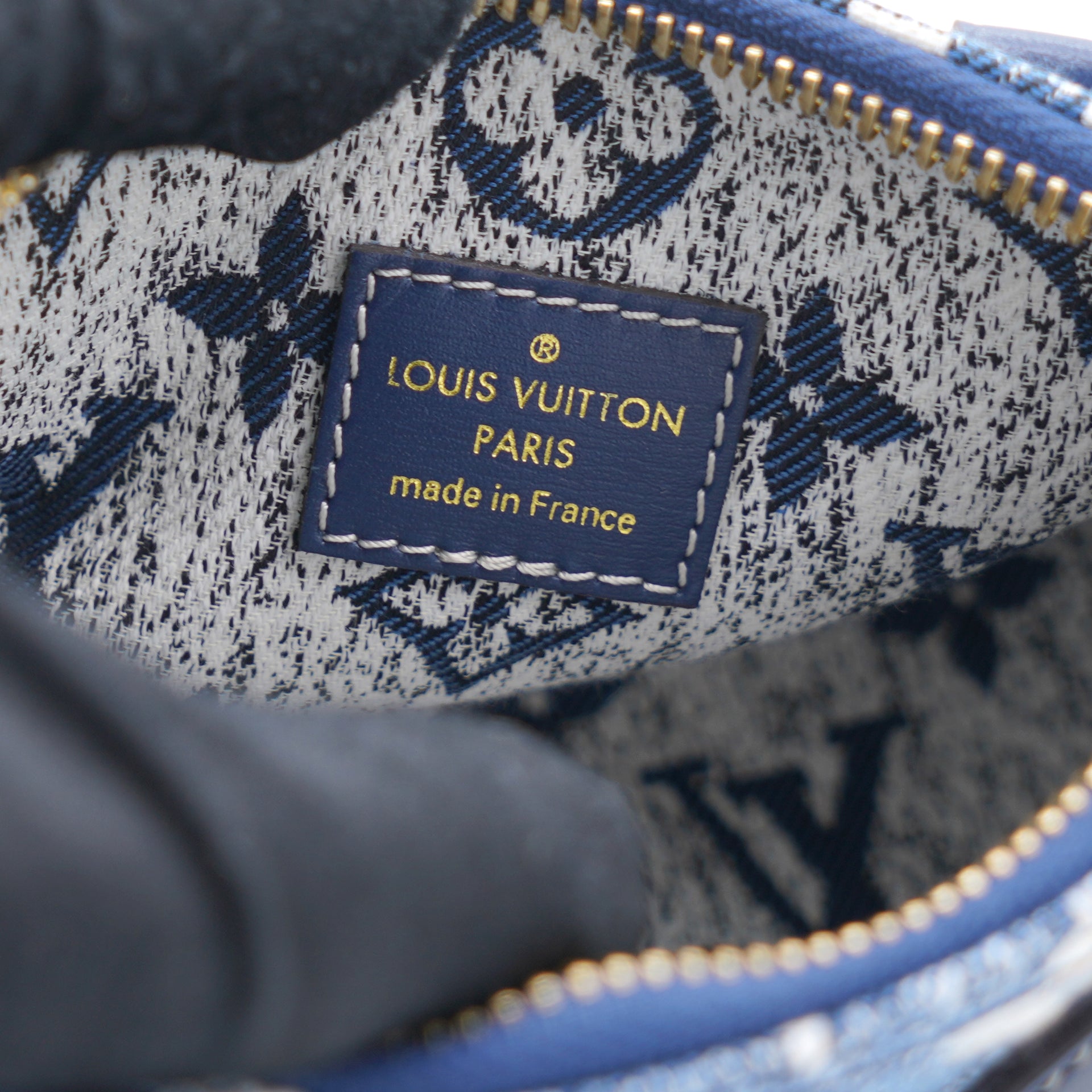 Louis Vuitton Nano Speedy Handbag Monogram Jacquard Denim