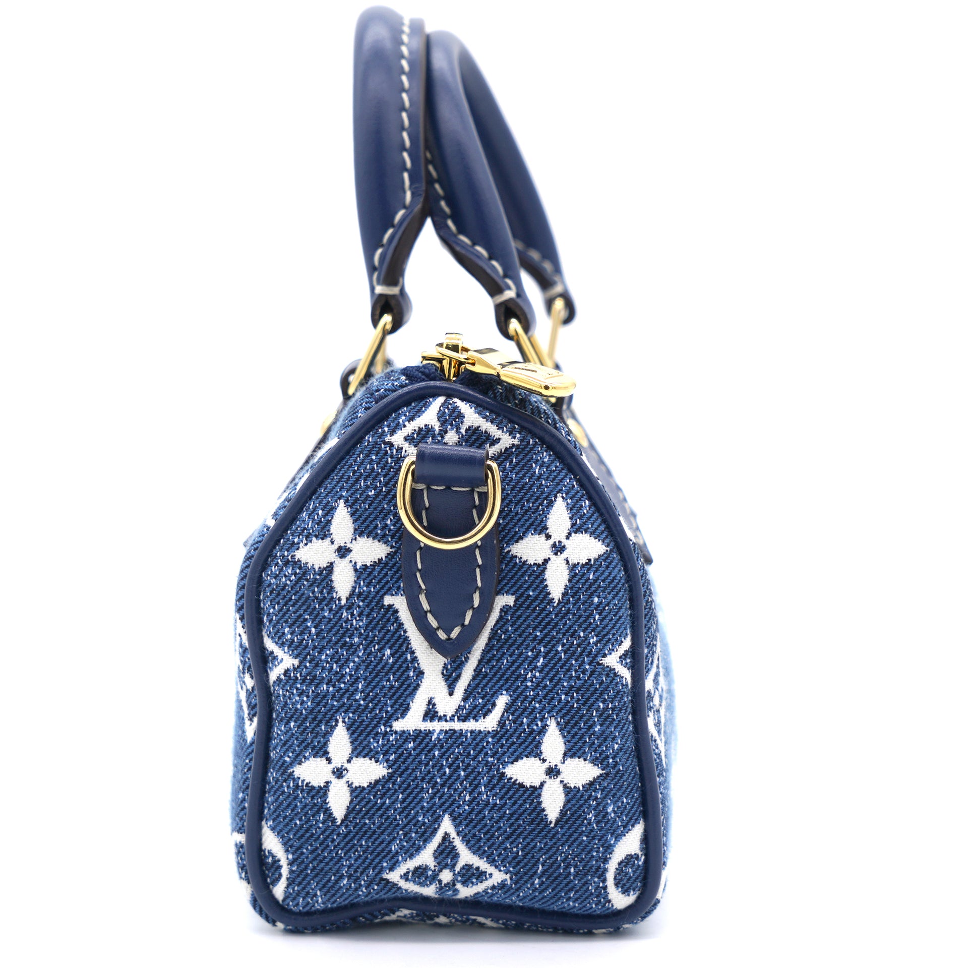 Louis Vuitton Nano Speedy Handbag Monogram Jacquard Denim – EliteLaza