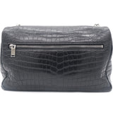 Calfskin Crocodile Embossed West Hollywood Monogram Fold-Over Bag