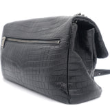 Calfskin Crocodile Embossed West Hollywood Monogram Fold-Over Bag