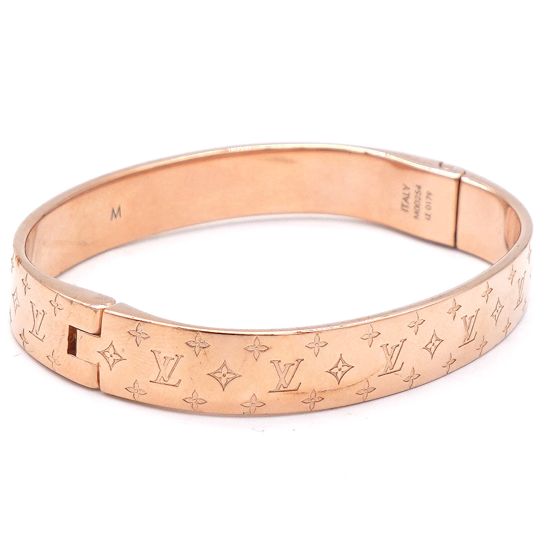 Preloved Louis Vuitton Monogram Fleurs Gold Tone Cuff Bracelet 179 101023