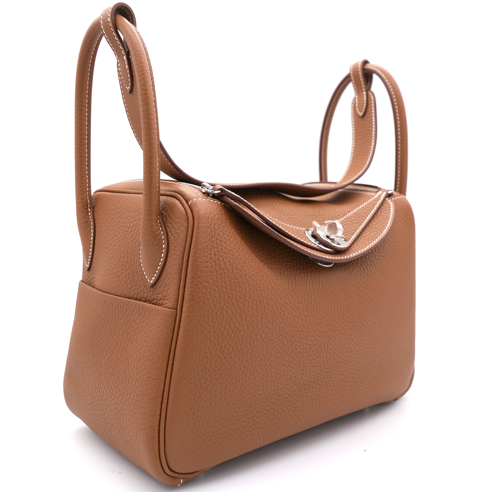 Lindy leather handbag Hermès Gold in Leather - 29446487