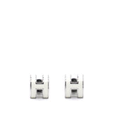 Lacquered Pop H Mini Earrings White