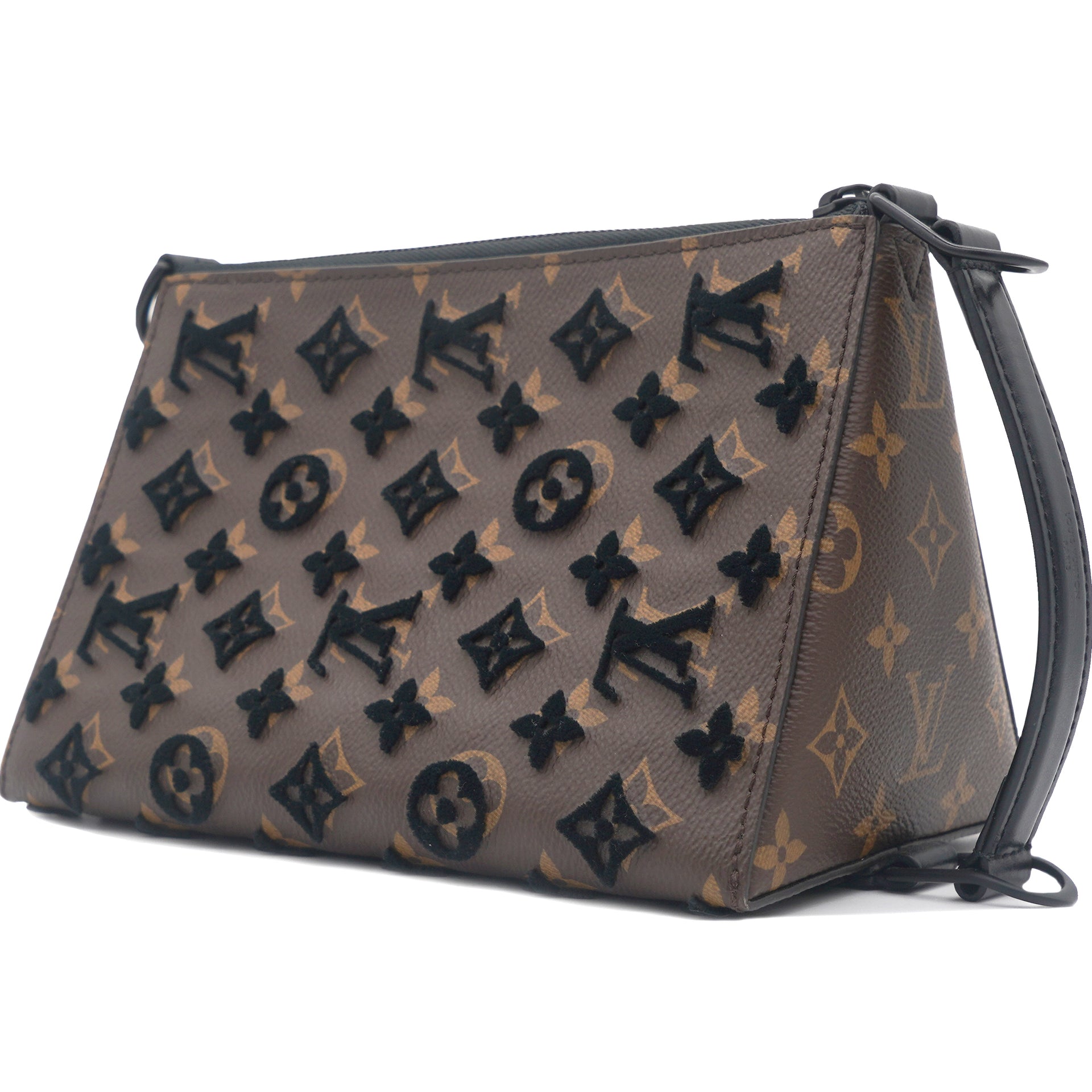 Louis Vuitton Monogram Tuffetage Triangle Messenger Black - Luxury