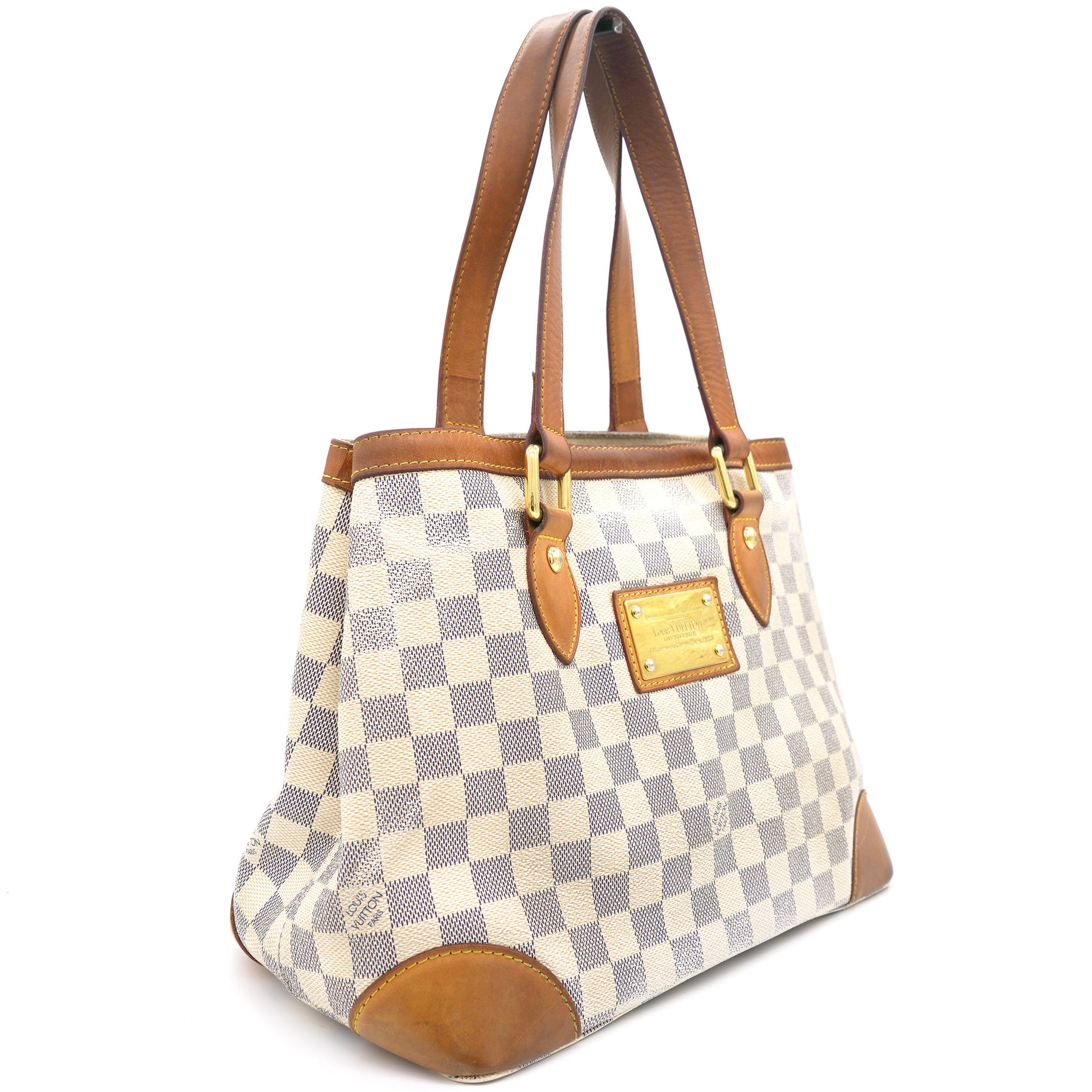 Louis Vuitton, Bags, Louis Vuitton Damier Azur Hampstead Pm Shoulder Tote  Bag Lv White