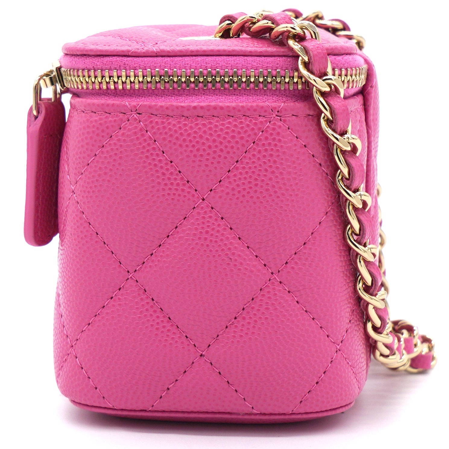 Beauty Chain Strap Detail Cross Body Quilted Mini Vanity Bag In