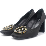 Black Satin Madeleine Pump 38