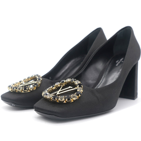 Louis Vuitton Black Satin Madeleine Pump 38 – STYLISHTOP